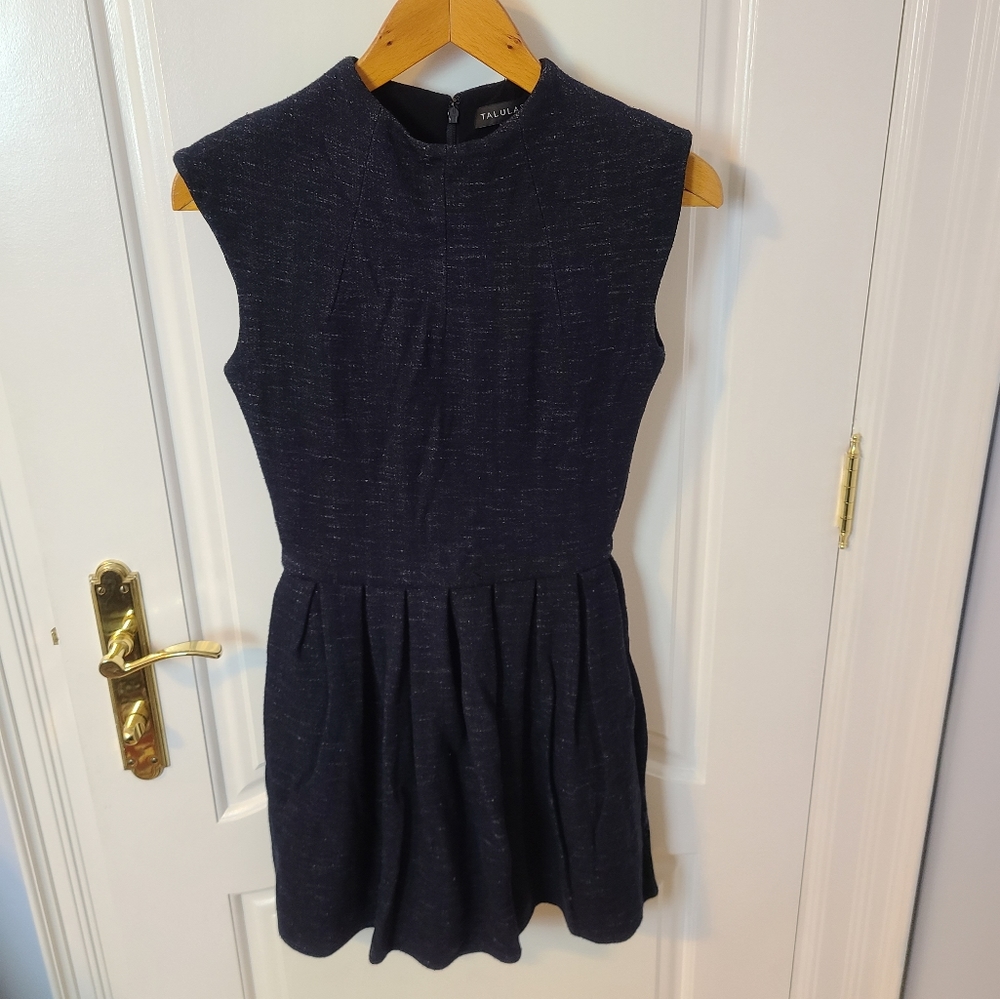 Aritzia Talula Soft Thick Knit Pleated High Neck Fit & Flare Dress US Size 2